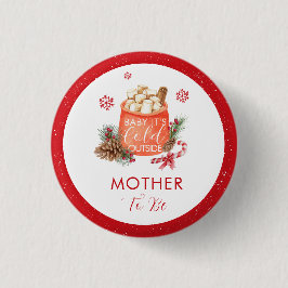 Vintage Snowflake Smore Mother To Be Baby Shower Button