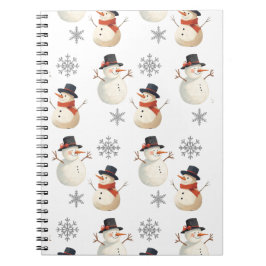 Vintage Snowman Christmas Snowflakes Notizblock