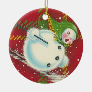 Vintage Snowman Ornament