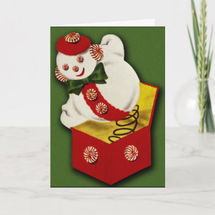 Vintage Snowman Weihnachtskarte Feiertagskarte