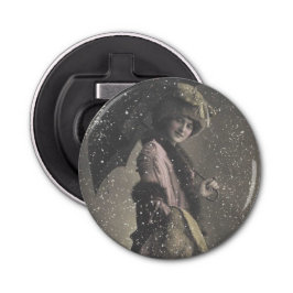 Vintage Snowy Lady aus dem 19. Jahrhundert Flaschenöffner