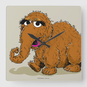 Vintage Snuffleupagus Quadratische Wanduhr