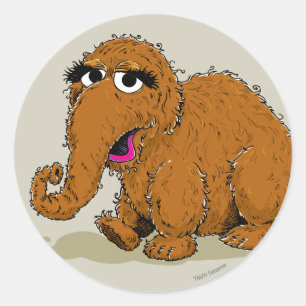 Vintage Snuffleupagus Runder Aufkleber