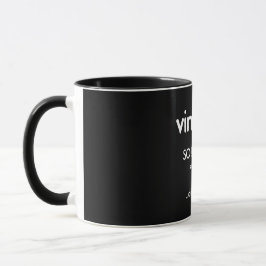 vintage SO!Trouble-Logo und Tagline auf Schwarz Tasse