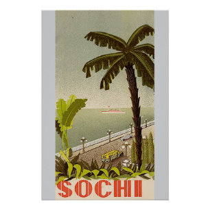 Vintage Sochi Marine Station Kunst Reise Poster