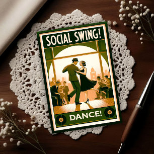 Vintage Social Swing Tanz aus den 1920er Jahren Postkarte