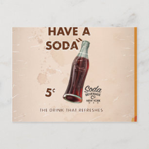 Vintage Soda-Werbung Postkarte