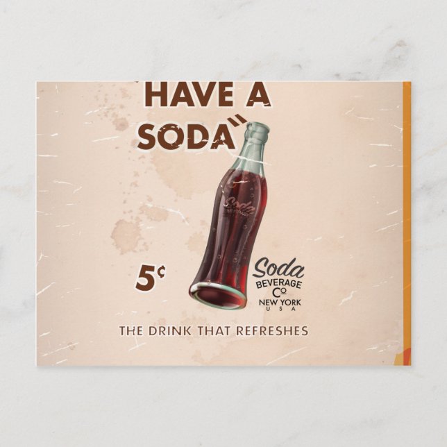 Vintage Soda-Werbung Postkarte (Vorderseite)