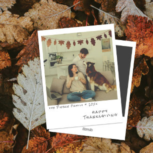 Vintage Sofortbild - Folien-Herbstlaub-Girlande Feiertagskarte