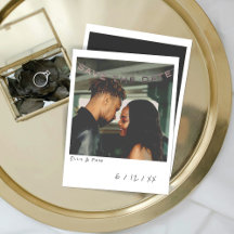 Vintage-Sofortfoto-Save-The-Date-Karte
