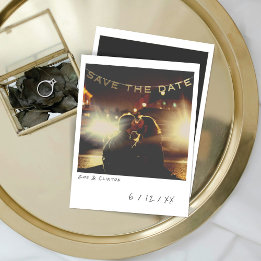 Vintage Sofortfoto Save-The-Date-Karte Feiertagskarte