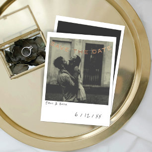 Vintage-Sofortfoto-Save-The-Date-Karte Feiertagskarte