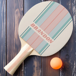 Vintage Soft Sea Muschel Streifen mit Namen Tischtennis Schläger