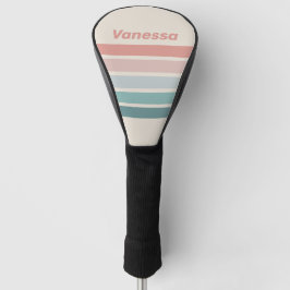 Vintage Soft Sea Shell Across Striping mit Namen Golf Headcover