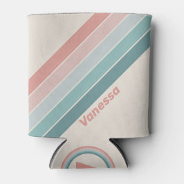 Vintage Soft Sea Shell Stripes with Name Dosenkühler