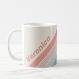 Vintage Soft Sea Shell Stripes with Name Kaffeetasse