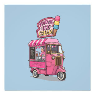 Vintage Soft Serve Eiscreme-Lieferwagen Fotodruck