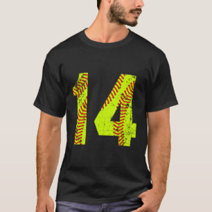 Vintage Softball 14 Jersey Nummer T-Shirt