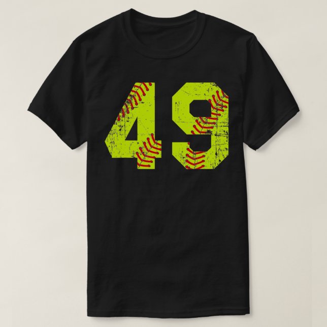 Vintage Softball 49 Jersey-Nummer  T-Shirt (Design vorne)