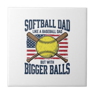 Vintage Softball Dad Bigger Balls Shirt Design_1 Fliese