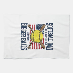 Vintage Softball Dad Bigger Balls Shirt Design_1 Geschirrtuch