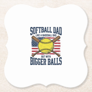Vintage Softball Dad Bigger Balls Shirt Design_1 Untersetzer