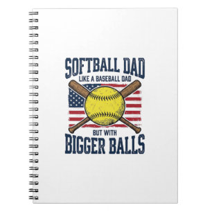 Vintage Softball Dad größere Bälle Shirt Design_1 Notizblock
