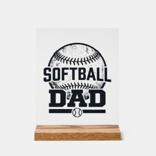 Vintage Softball Dad Vektor T-Shirt Design_1 Acrylschild