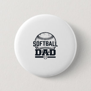 Vintage Softball Dad Vektor T-Shirt Design_1 Button