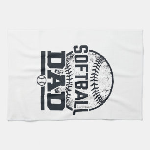 Vintage Softball Dad Vektor T-Shirt Design_1 Geschirrtuch