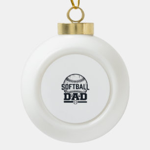 Vintage Softball Dad Vektor T-Shirt Design_1 Keramik Kugel-Ornament