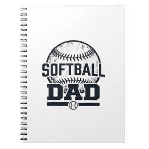 Vintage Softball Dad Vektor T-Shirt Design_1 Notizblock