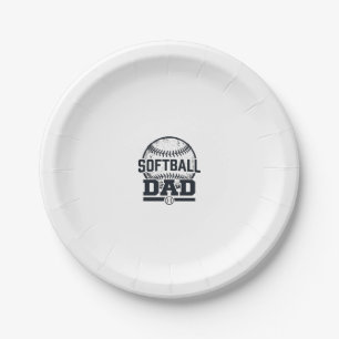 Vintage Softball Dad Vektor T-Shirt Design_1 Pappteller