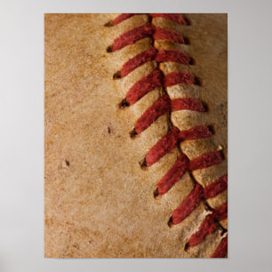 Vintage-Softball-Nahaufnahme individuell anpassbar Poster