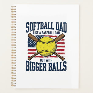 Vintage Softball Papa größere Bälle Shirt Design_1 Planer