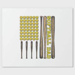 Vintage Softball Papa Schläger und Ball Vektor-Shi Geschenkpapier