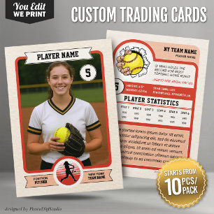 Vintage-Softball-Sammelkarten 10 Stück/Packung Platzkarte