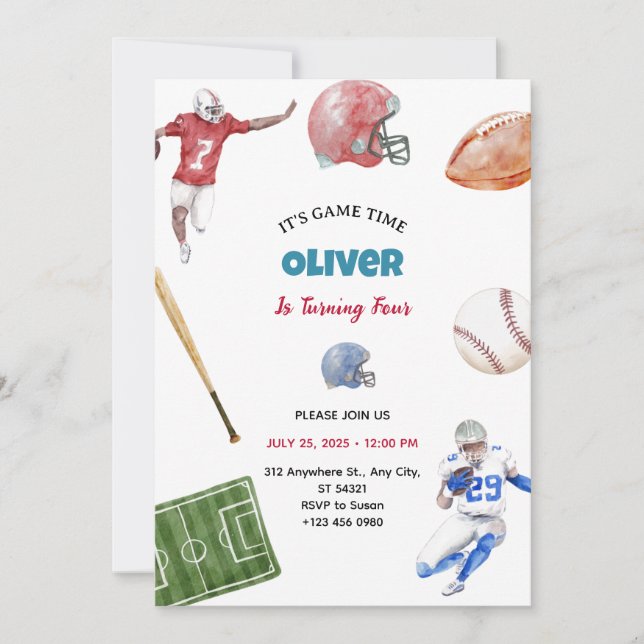 Vintage Softball Sport Geburtstagsparty Einladung (Vorderseite)