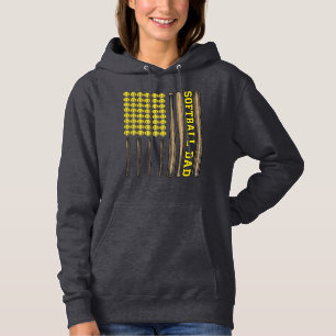 Vintage Softball Vater Schläger und Ball Vektor-Sh Hoodie