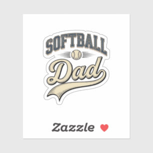 Vintage Softball Vater Sport Vater Shirt Design (2 Aufkleber
