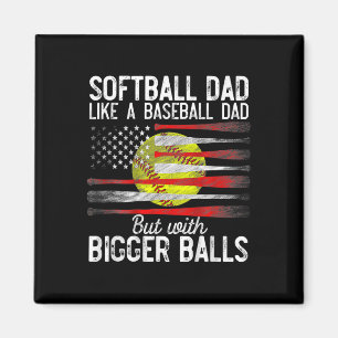 Vintage Softbyll Dad Wie ein Bysebyll Dad Us Flagg Magnet