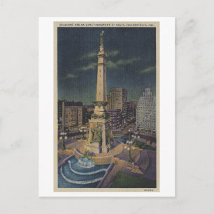 Vintage Soldaten & Seeleute Denkmal, Indianapolis Postkarte