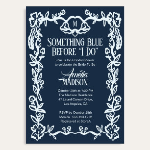 Vintage Something Blue Florale Brautparty Einladung