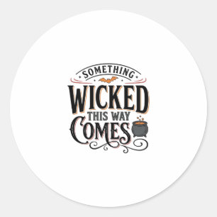 Vintage-Something-Wicked-Halloween-Shirt-Design_1 Runder Aufkleber