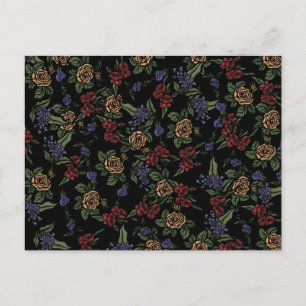 Vintage Sommer-Blume-Muster Postkarte