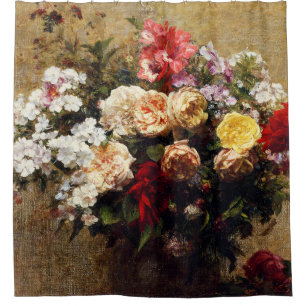 Vintage Sommer-Blume von Henri Fantin-Latour Duschvorhang