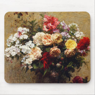 Vintage Sommer-Blume von Henri Fantin-Latour Mousepad