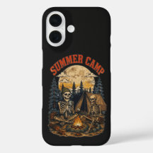 Vintage Sommer-Camping-Skelett-Lagerfeuer-Design