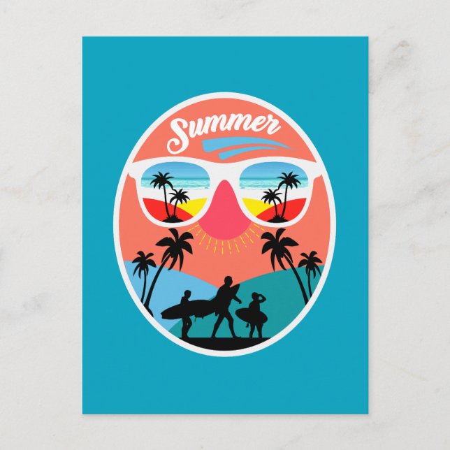 Vintage Sommer Design-68265 Postkarte (Vorderseite)