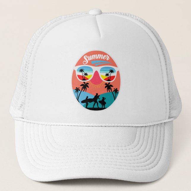 Vintage Sommer Design-68265 Truckerkappe (Vorderseite)